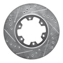 R1 85-02 Nissan Pickup Front Drilled & Slotted Silver Brake Rotor Set w/Optimum OE Pads and Hardware