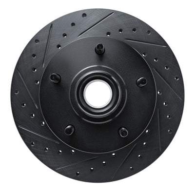 R1 94-01 Ford F-150 RWD Front Left Drilled & Slotted Black Brake Rotor