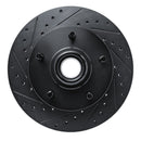 R1 94-01 Ford F-150 RWD Front Left Drilled & Slotted Black Brake Rotor