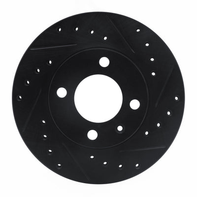 R1 80-08 Audi 4000 Front Right Drilled & Slotted Black Brake Rotor