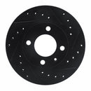 R1 80-08 Audi 4000 Front Right Drilled & Slotted Black Brake Rotor