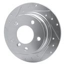 R1 96-02 BMW Z3 Rear Left Drilled & Slotted Silver Brake Rotor