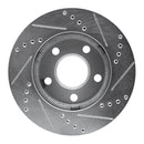 R1 97-05 Chevrolet Malibu Front Left Drilled & Slotted Silver Brake Rotor