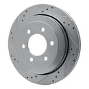 R1 07-17 Ford Expedition Rear Left Drilled & Slotted Silver Brake Rotor