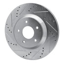 R1 88-96 Chevrolet Corvette Right Front Drilled & Slotted Silver Brake Rotor