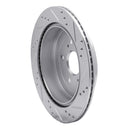 R1 09-17 Suzuki Grand Vitara Rear Left Drilled & Slotted Silver Brake Rotor
