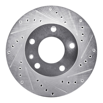 R1 76-82 BMW 530I Front Right Drilled & Slotted Silver Brake Rotor