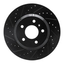 R1 06-16 Buick Lucerne Front Left Drilled & Slotted Black Brake Rotor
