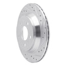 R1 94-04 Ford Mustang Rear Right Drilled & Slotted Silver Brake Rotor