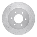 R1 16-24 Nissan Titan XD Front Left Drilled & Slotted Silver Brake Rotor