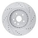 R1 20-25 Lexus RX350h Front Left Drilled & Slotted Silver Brake Rotor