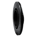 R1 09-19 BMW 750LI Rear Left Drilled & Slotted Black Brake Rotor