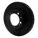 R1 86-91 Porsche 944 Except Turbo Left Front Drilled & Slotted Black Brake Rotor
