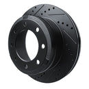 R1 12-22 Ford F-250 Super Duty Front & Rear Drilled & Slotted Black Brake Rotor Set