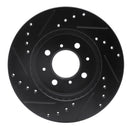 R1 90-14 Acura EL Front Drilled & Slotted Black Brake Rotor Set