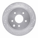 R1 02-06 Infiniti M45 Rear Right Drilled & Slotted Silver Brake Rotor