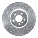 R1 09-17 BMW 750LI xDrive Left Front Drilled & Slotted Silver Brake Rotor