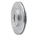 R1 07-08 Ford Edge Front Right Drilled & Slotted Silver Brake Rotor