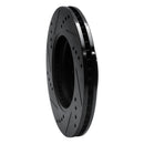 R1 03-10 Chevrolet Cobalt Front Right Drilled & Slotted Black Brake Rotor
