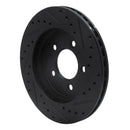 R1 91-02 Chrysler Grand Voyager Front Left Drilled & Slotted Black Brake Rotor