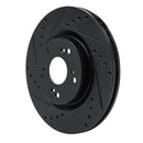 R1 12-16 Honda CR-V Front Left Drilled & Slotted Black Brake Rotor