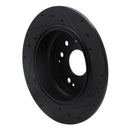 R1 01-03 Acura CL Rear Left Drilled & Slotted Black Brake Rotor