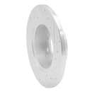 R1 84-87 Honda Civic Hatchback Front Left Drilled & Slotted Silver Brake Rotor