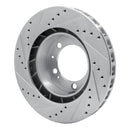 R1 86-91 Porsche 928 Left Front Drilled & Slotted Silver Brake Rotor