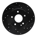 R1 97-98 Mercedes-Benz C230 Front Right Drilled & Slotted Black Brake Rotor