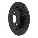 R1 19-26 Mercedes-Benz A220 Rear Left Drilled & Slotted Black Brake Rotor