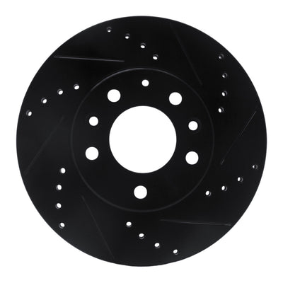 R1 03-05 Mazda 6 Front Right Drilled & Slotted Black Brake Rotor