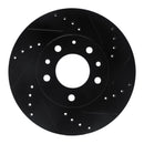 R1 03-05 Mazda 6 Front Right Drilled & Slotted Black Brake Rotor