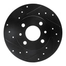 R1 12-19 Fiat 500 Front & Rear Drilled & Slotted Black Brake Rotor Set