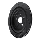 R1 16-22 Lexus RX350 Rear Right Drilled & Slotted Black Brake Rotor