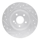 R1 08-15 Mercedes-Benz C250 Rear Right Drilled & Slotted Silver Brake Rotor