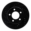 R1 70-93 Ford Taurus SHO Front Left Drilled & Slotted Black Brake Rotor