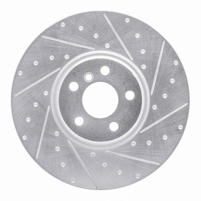 R1 16-25 BMW i4 Right Front Drilled & Slotted Silver Brake Rotor