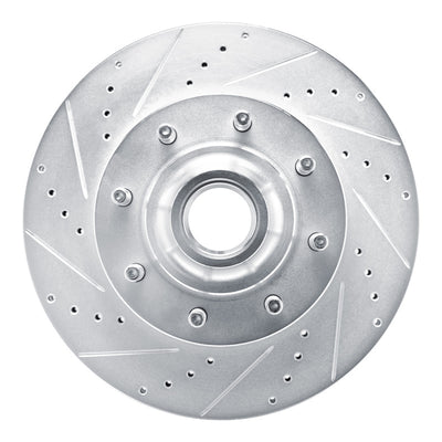 R1 08-25 Ford E-150 Front Left Drilled & Slotted Silver Brake Rotor
