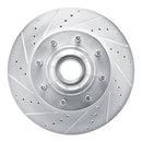 R1 08-25 Ford E-150 Front Left Drilled & Slotted Silver Brake Rotor