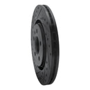 R1 92-95 Volkswagen Jetta Sedan Front Left Drilled & Slotted Black Brake Rotor