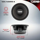 DS18 10in 700 Watts RMS 8 ohm Mid-Bass Loudspeakers