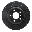 R1 12-20 BMW 330I Rear Left Drilled & Slotted Black Brake Rotor