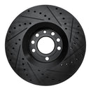 R1 03-11 Cadillac BLS (Mexico) Front Left Drilled & Slotted Black Brake Rotor