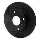 R1 89-94 Suzuki Swift Front Left Drilled & Slotted Black Brake Rotor