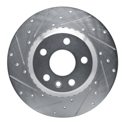 R1 20-22 Jaguar E-Pace Rear Left Drilled & Slotted Silver Brake Rotor