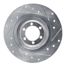 R1 81-89 Alfa Romeo GTV-6 Rear Left Drilled & Slotted Silver Brake Rotor