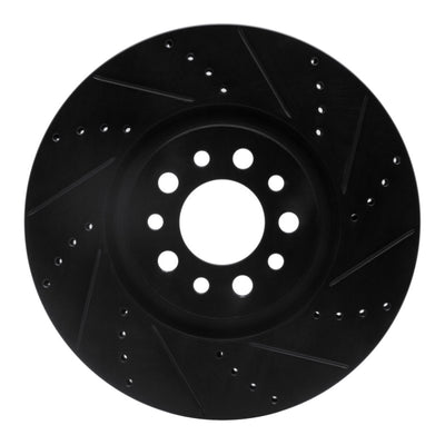 R1 14-25 Alfa Romeo Tonale Front Right Drilled & Slotted Black Brake Rotor