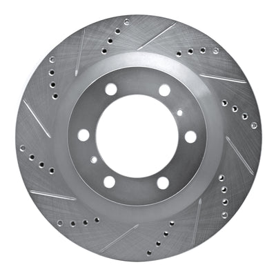 R1 10-24 Lexus GX460 Front Left Drilled & Slotted Silver Brake Rotor