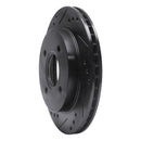 R1 95-04 Ford Contour Rear Left Drilled & Slotted Black Brake Rotor
