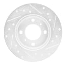 R1 92-96 Dodge COLT Front Left Drilled & Slotted Silver Brake Rotor
